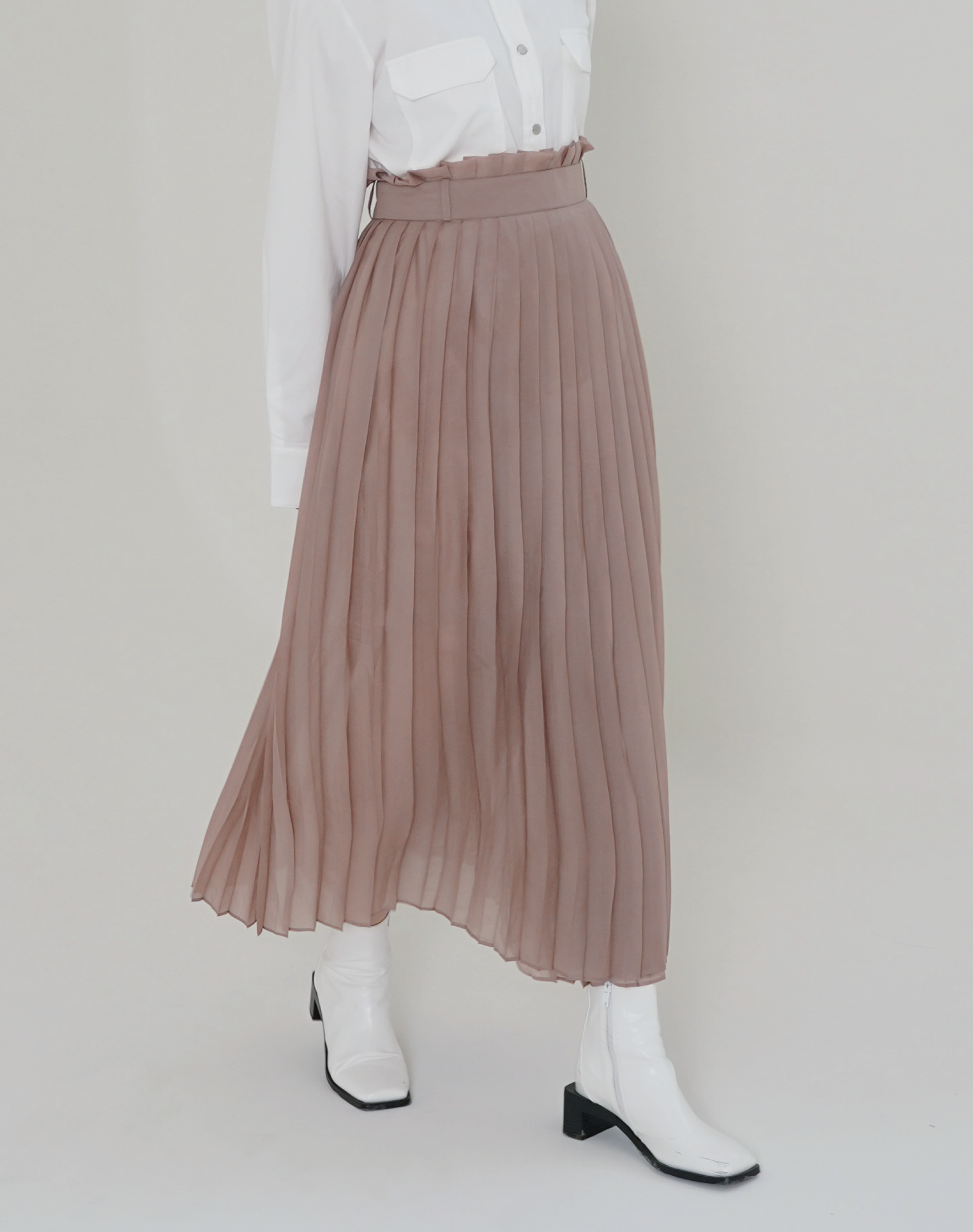 花苞邊百褶紗裙 (藕)