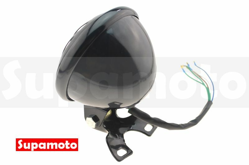 -Supamoto- D602 柵欄 大燈 黃金 小燈 5吋 48 哈雷 黑色 復古 cafe racer KTR 野狼