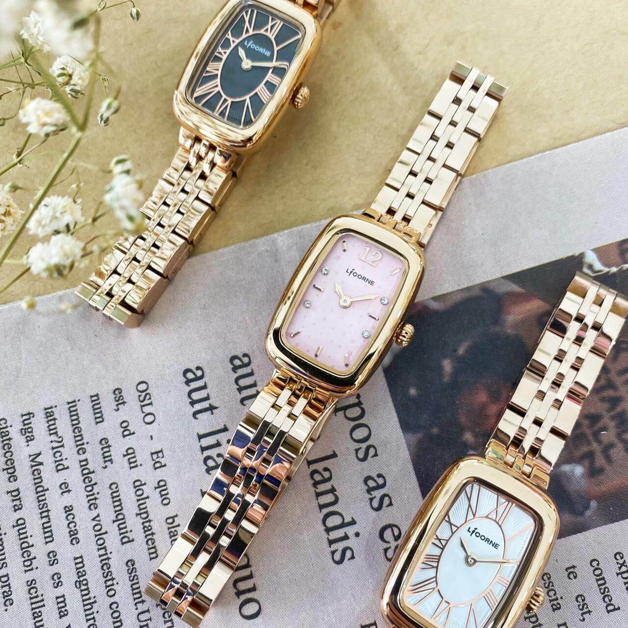 【LICORNE】LT152LRUR Grey/ LT152LRWR White / LT152LRPA Pink Modern Watch