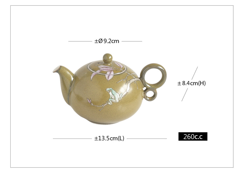 茶葉末-如意茶具組繪青蛙/如意茶器セット-カエル