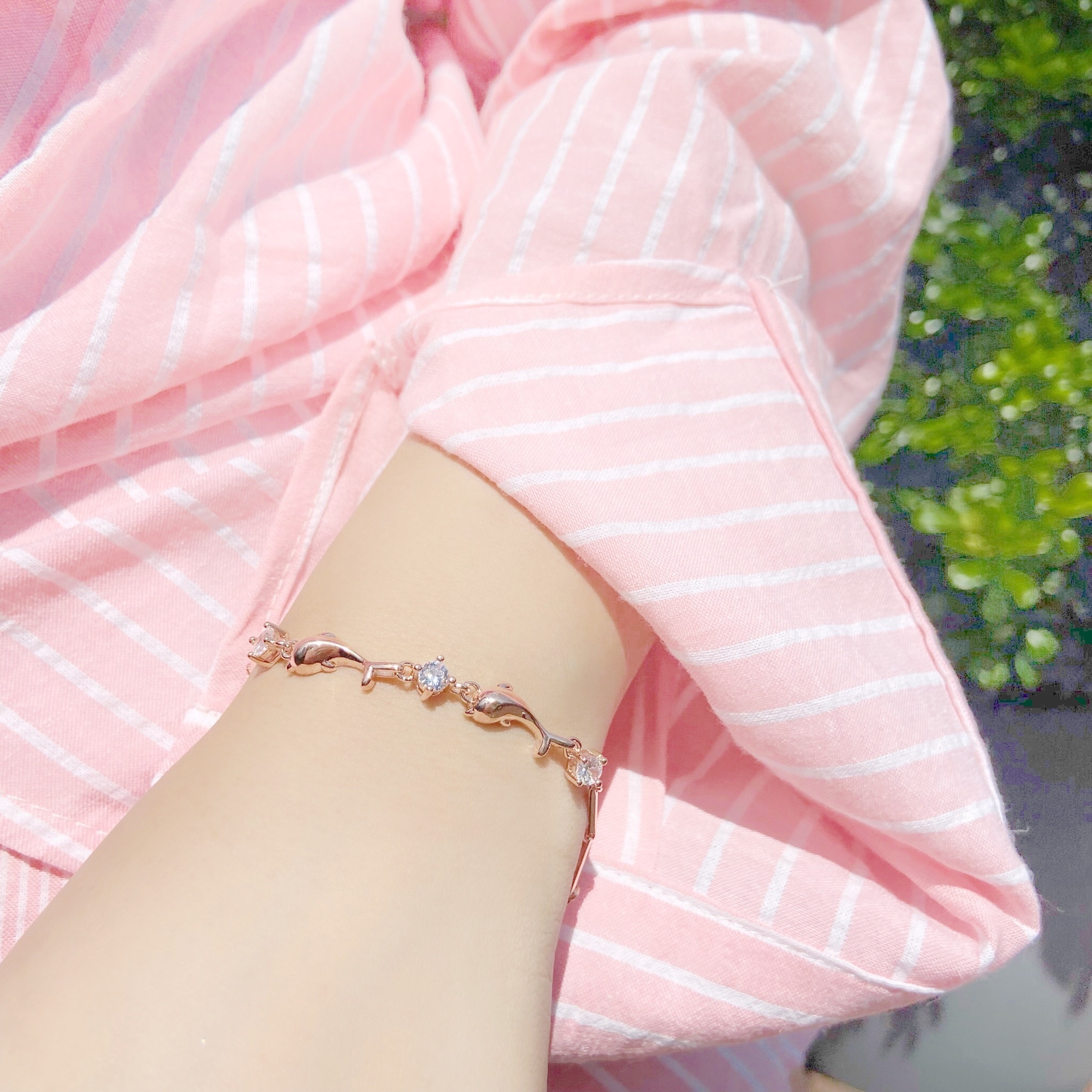 | 925純銀・白金・ 玫瑰金 | 海豚邂逅軟手鐲 (銀 / 玫瑰金) | BR0440 |