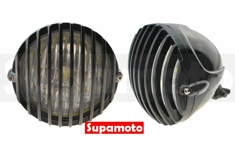 -Supamoto- D612 柵欄 砲彈 4.5吋 通用 改裝 大燈 嬉皮 美式 復古 電鍍 消光黑 頭燈 哈雷
