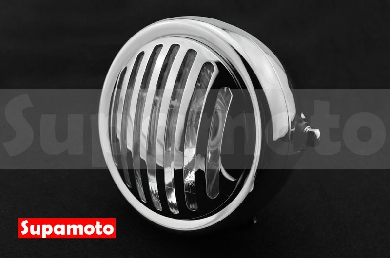 -Supamoto- D614 銀 柵欄 大燈 烤肉網 嬉皮 美式 復古 消光黑 日式 野狼 雲豹 MY 頭燈