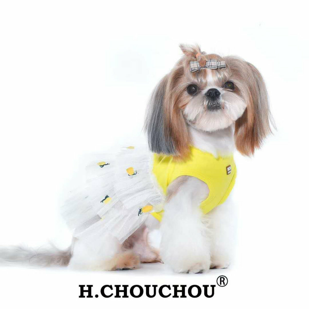 H.CHOUCHOU 黃色網紗塔裙 (平行進口貨品) (多款尺寸)