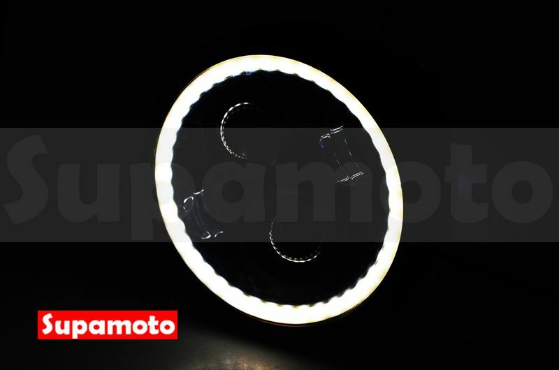 -Supamoto- D618 天使 光圈 魚眼 LED 大燈 6吋 復古 CAFE 咖啡 檔車 通用 哈雷 電鍍