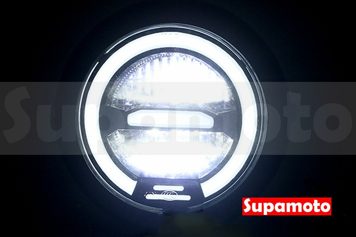 -Supamoto- 日行燈 光圈 魚眼 LED 大燈 6吋 黃光 D624 復古 CAFE 咖啡 檔車 通用 白光