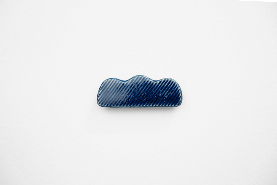 青人窯-筷架 枝豆 刻纹 藍釉