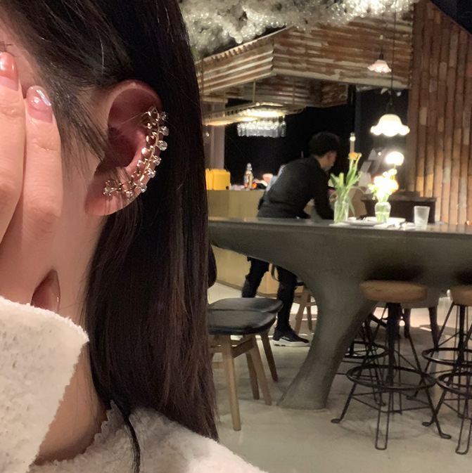 水鑽鍊條流蘇耳針(金/銀)