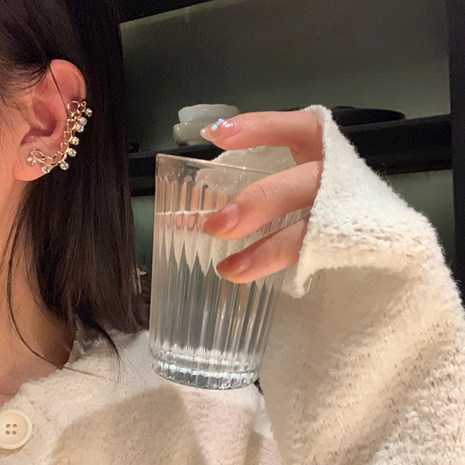 水鑽鍊條流蘇耳針(金/銀)