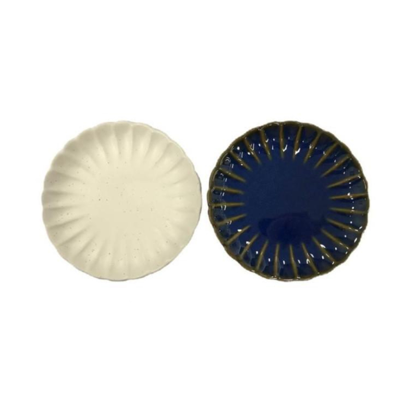 和風瓷盤/菊 約10x1.7cm