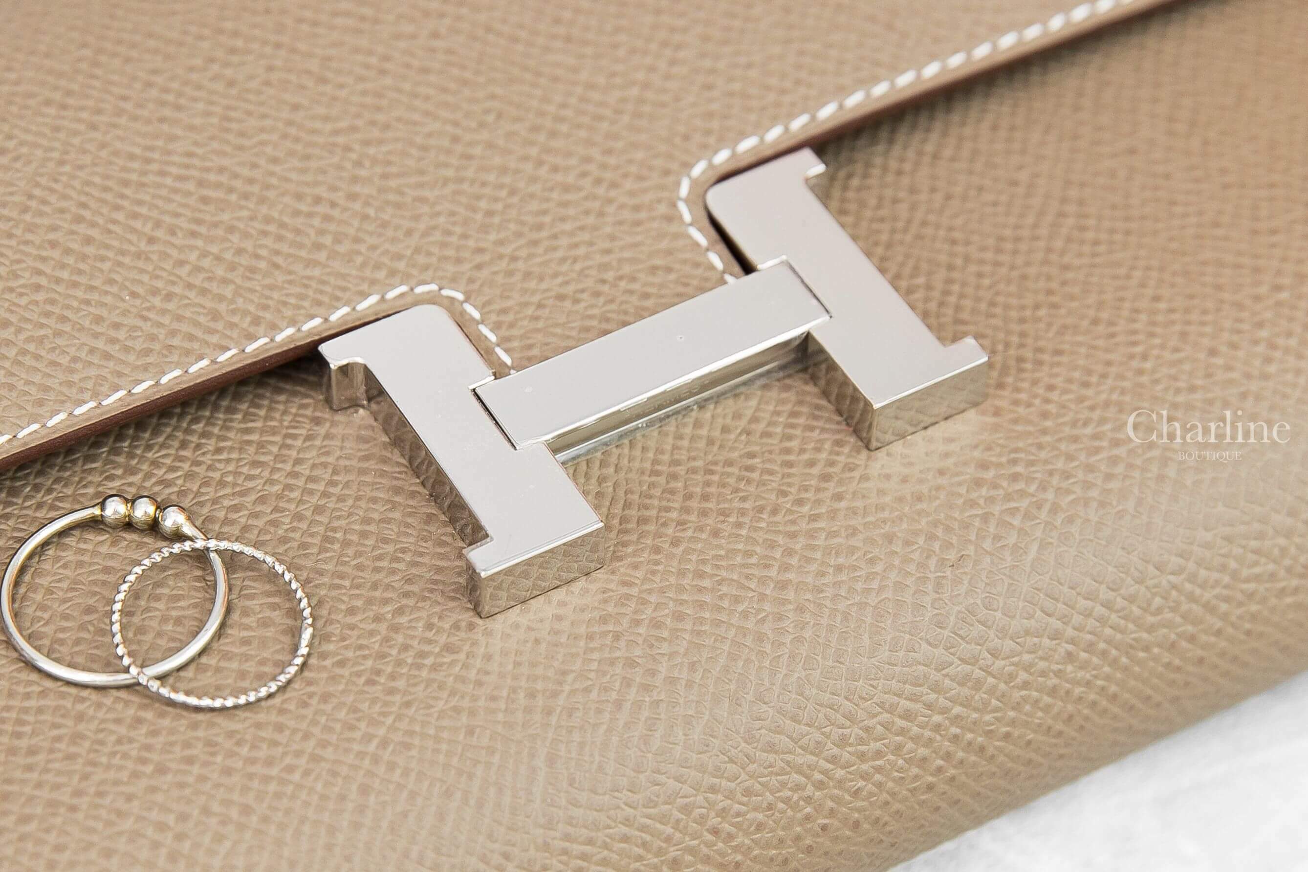Hermès Constance Long To Go Wallet 18 Etoupe Epsom 大象灰銀釦肩背包