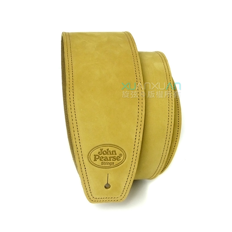 John Pearse JohnPearse 寬版真皮肩背帶 麂皮 米色 — 三峽吉他 / Bass