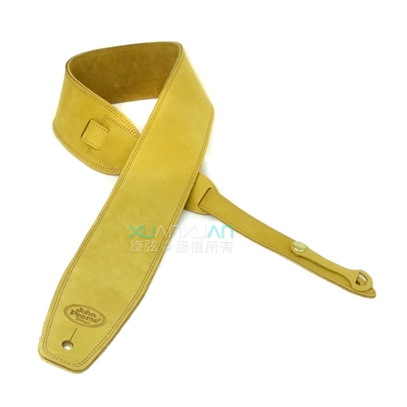 John Pearse JohnPearse 寬版真皮肩背帶 麂皮 米色 附導線耳掛 第 2 張圖片｜三峽吉他 / Bass