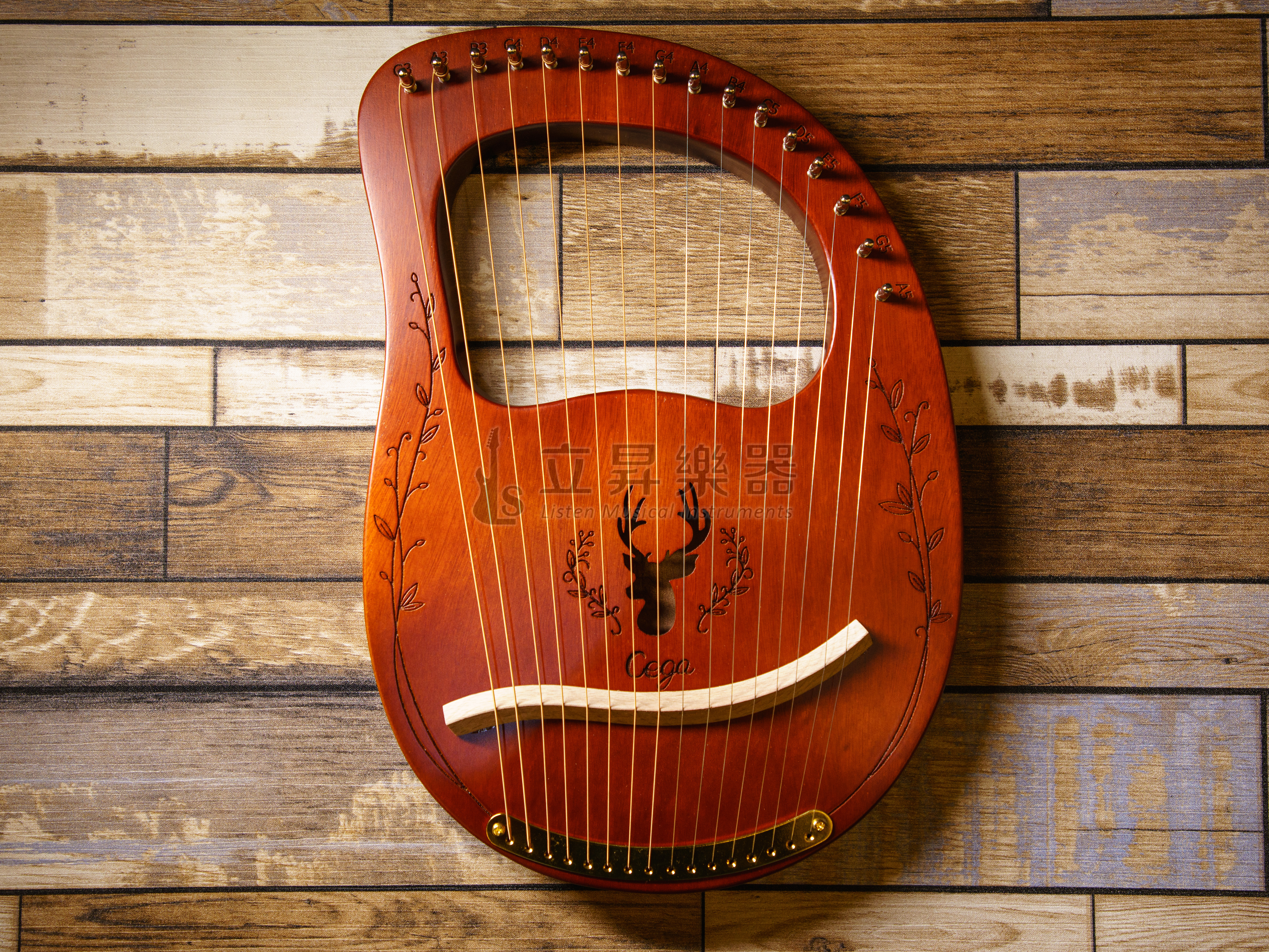 萊雅琴 LYRE CLL-16-BR 咖啡色 16音萊雅琴 馴鹿芒果款 桃花心木