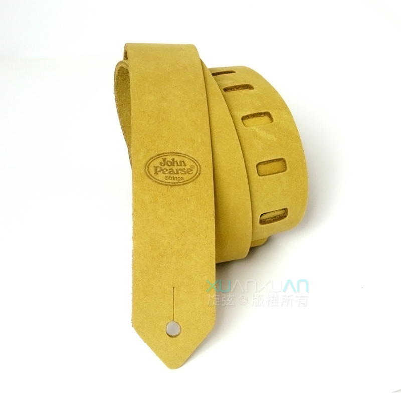 John Pearse JohnPearse 窄版真皮肩背帶 Skinny™系列 麂皮 米色 — 三峽吉他 / Bass｜YA! 玩音樂