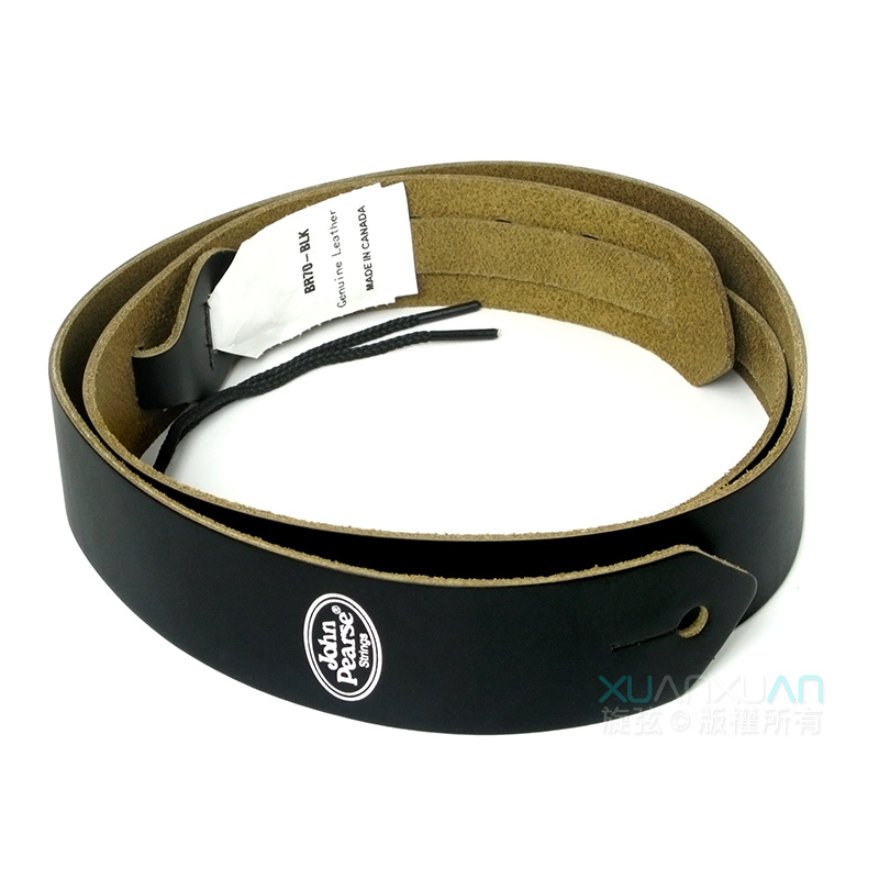 JohnPearse 窄版真皮肩背帶 Skinny™系列 真皮 黑色 圖 2