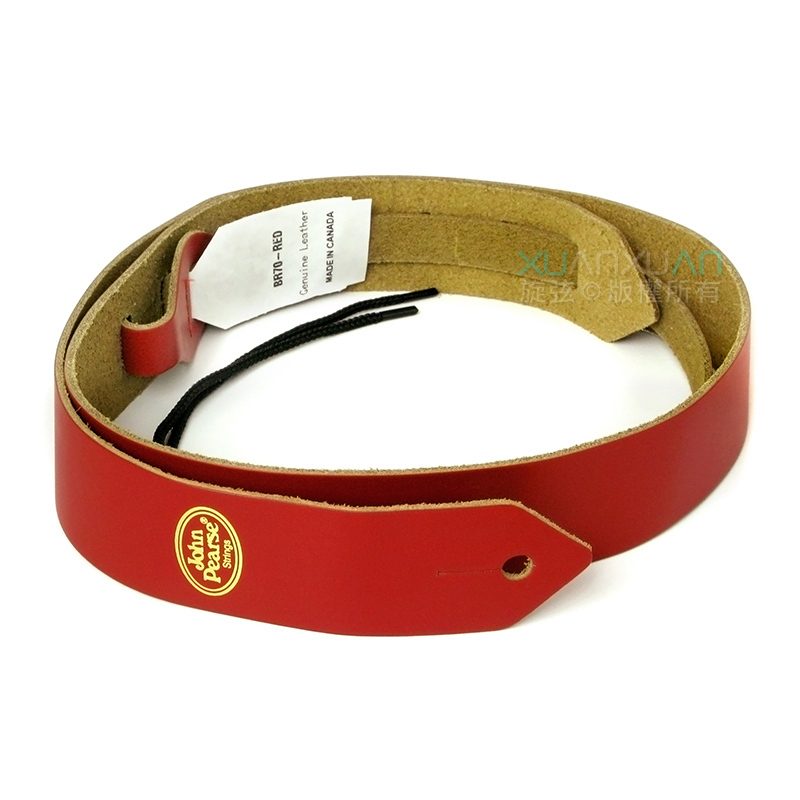 John Pearse JohnPearse 窄版真皮肩背帶 Skinny™系列 真皮 正紅色 第 2 張圖片｜三峽吉他 / Bass