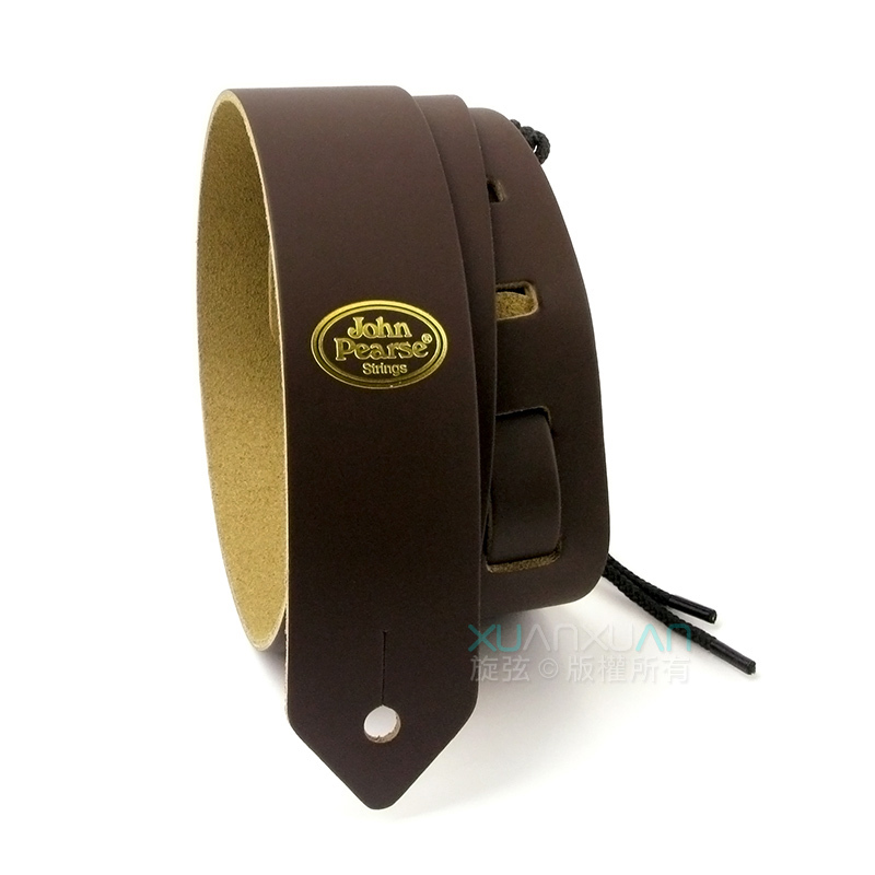 John Pearse JohnPearse 窄版真皮肩背帶 Skinny™系列 真皮 咖啡色 — 三峽吉他 / Bass