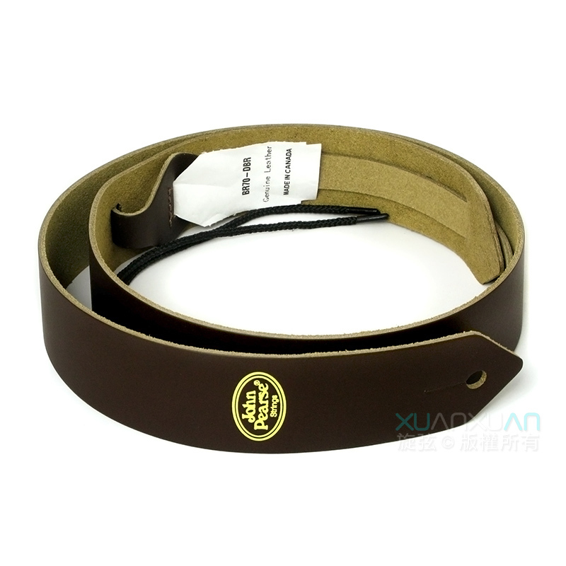 John Pearse JohnPearse 窄版真皮肩背帶 Skinny™系列 真皮 咖啡色 第 2 張圖片｜三峽吉他 / Bass