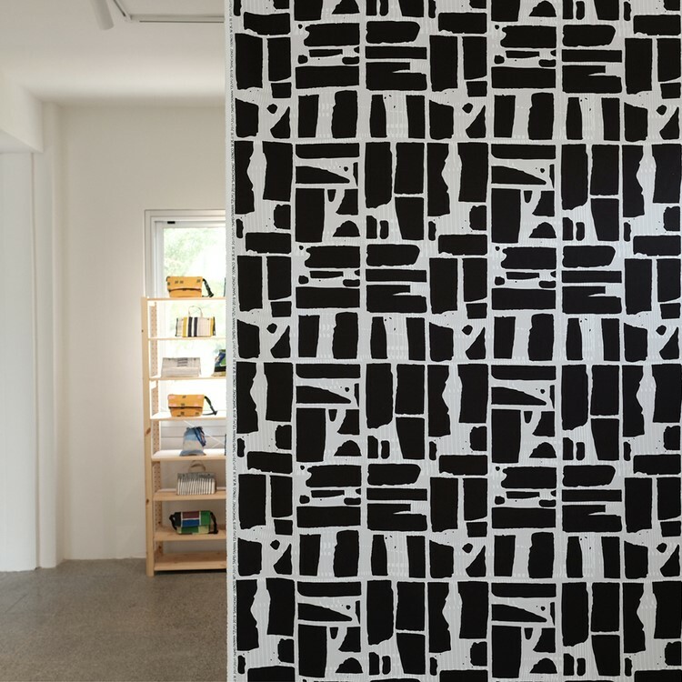 純棉印花帆布 / 三重黑灰 / 16安