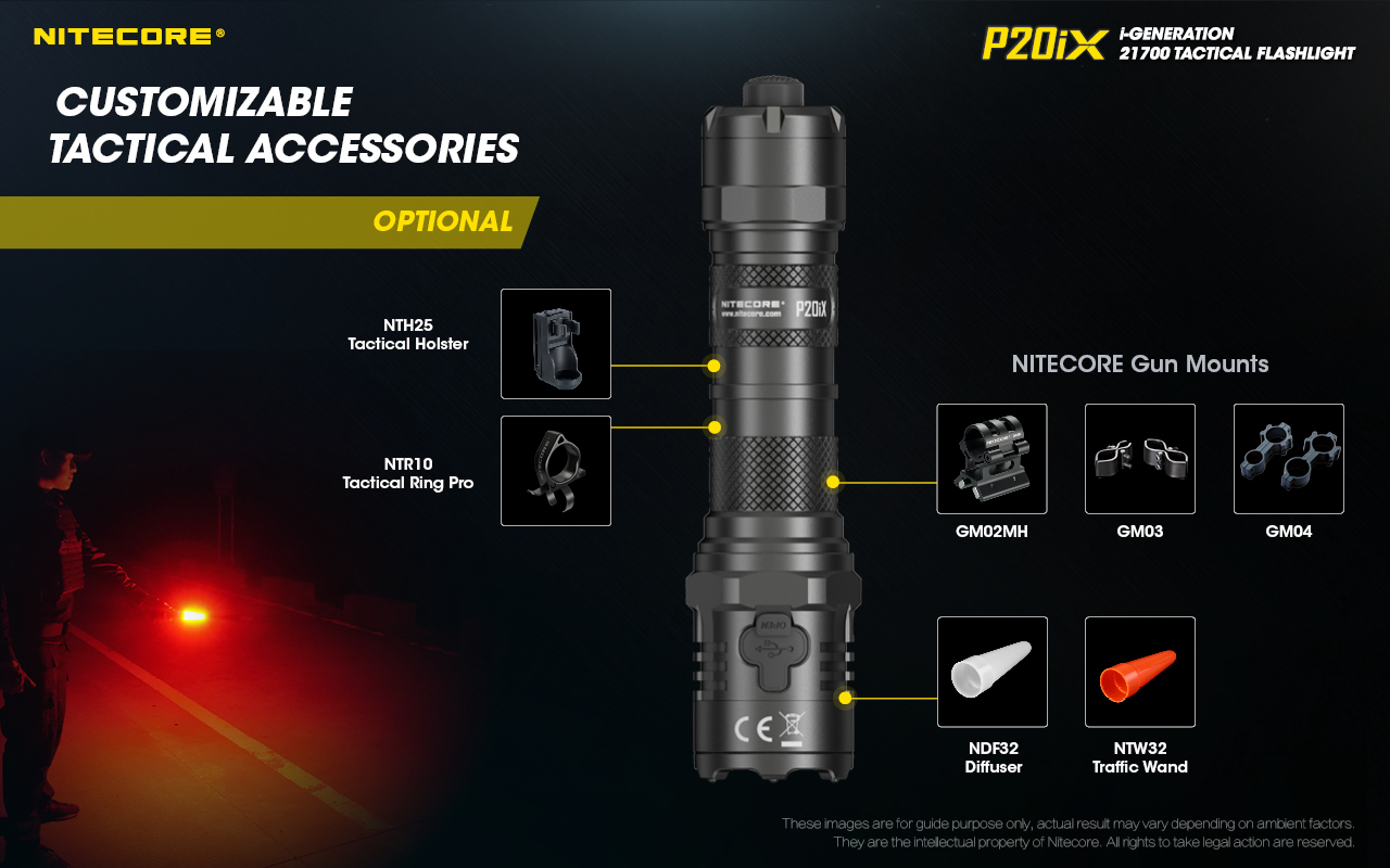 Nitecore P20iX USB-C 4000lm 21700 戰術電筒連快拔套