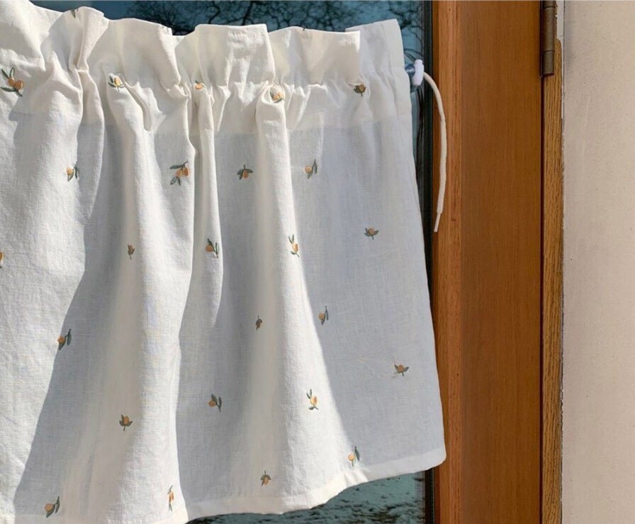 刺繡超美吸盤綁帶式遮陽簾