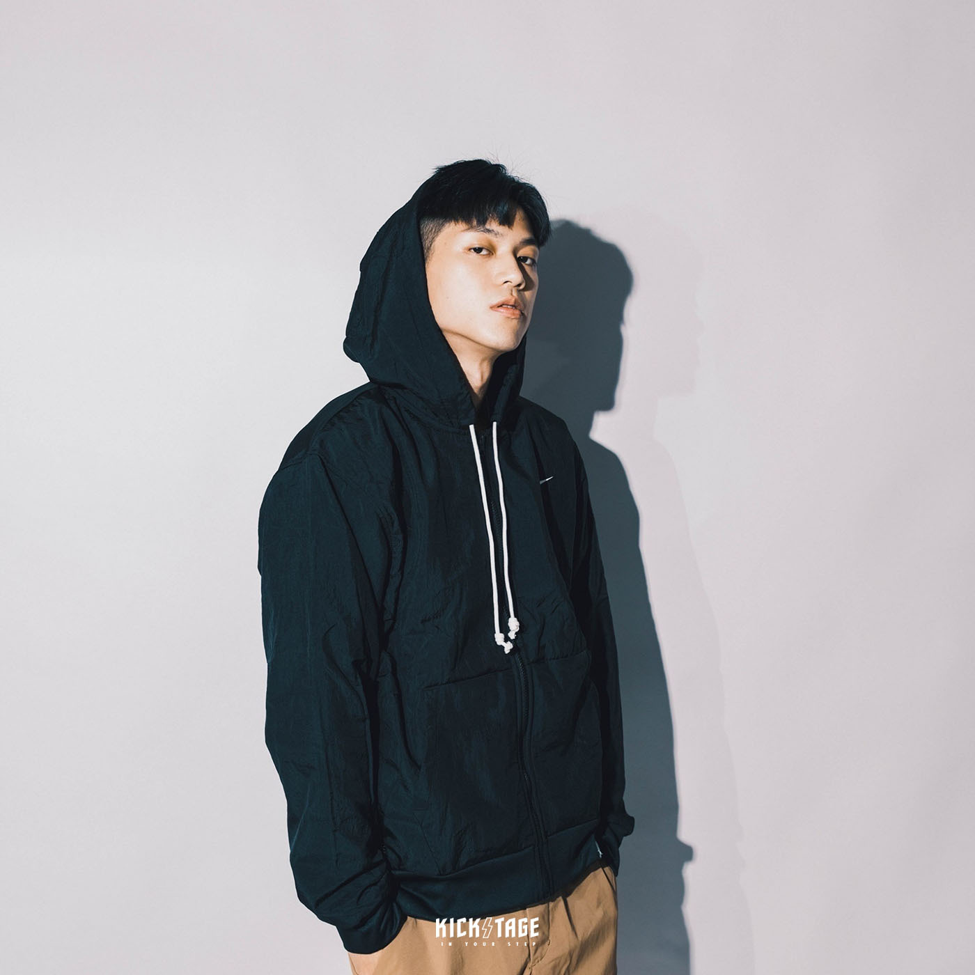 二手 2XL NIKE NSW JACKET 黑色 FOG風 小勾 刺繡 白標 抽繩 內刷毛 防風外套 運動外套【CK6806-010】