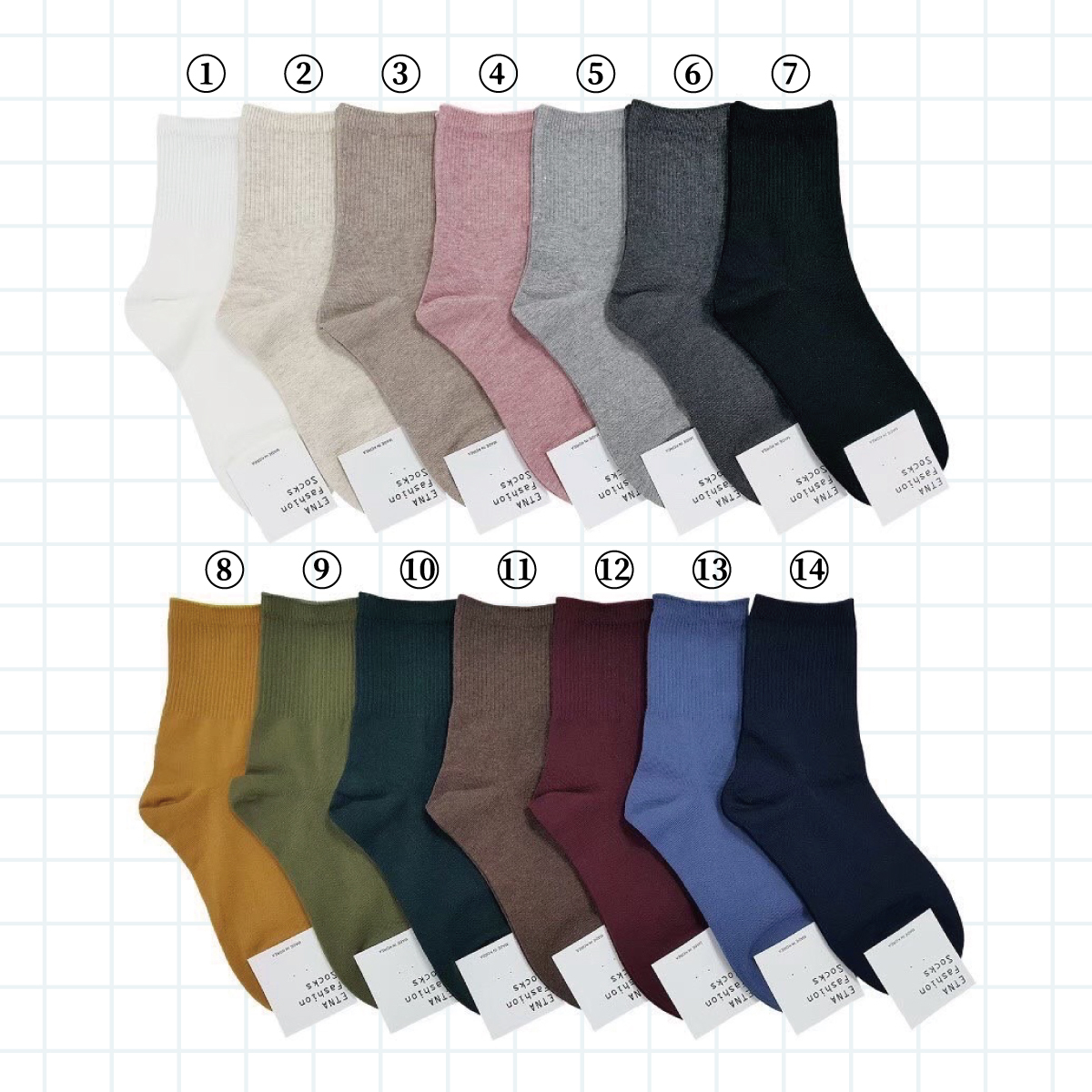 韓國素色長襪-5