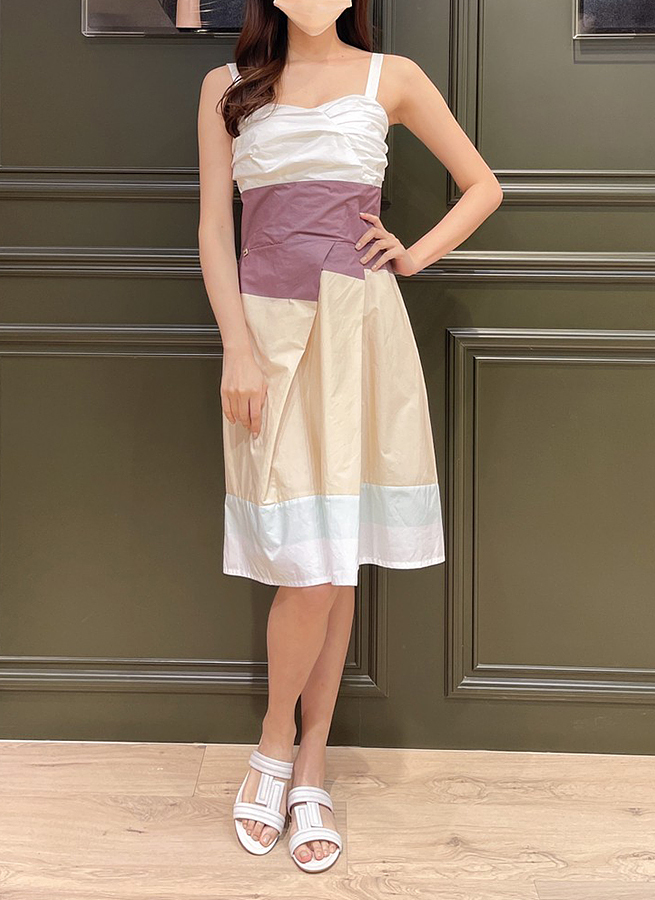 Manila Grace  拼色棉洋裝