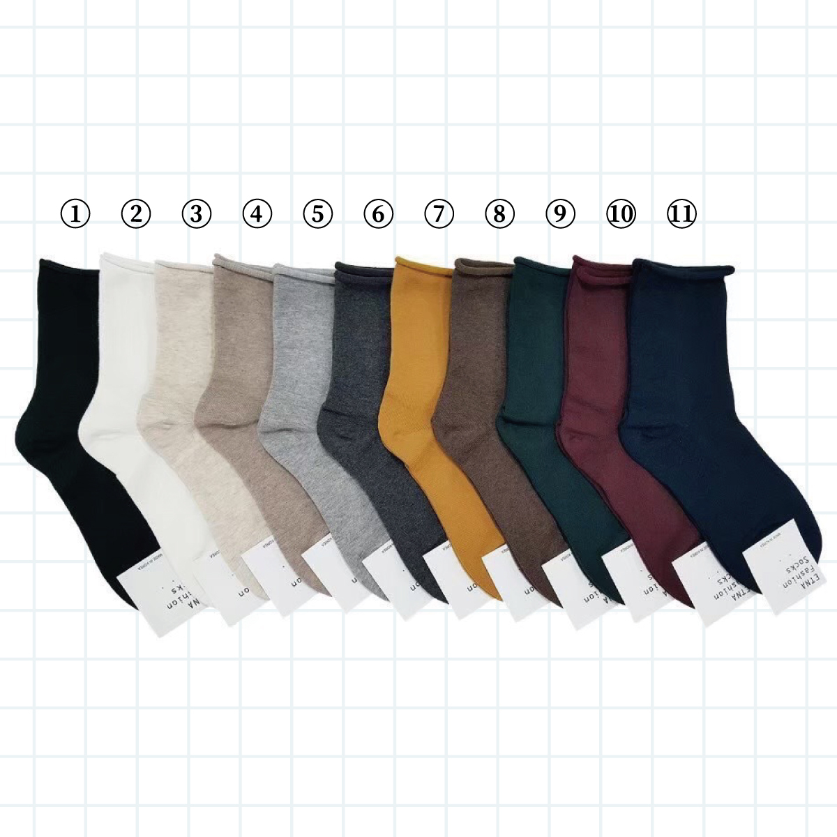 韓國素色長襪-6