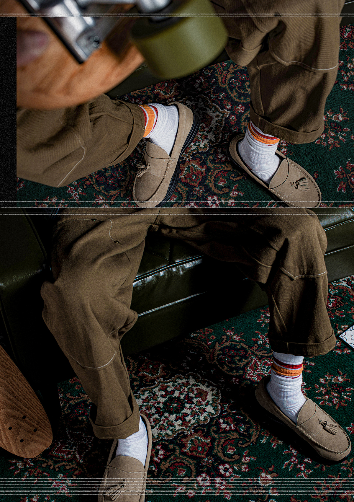 台灣設計配件品牌nozzle quiz 與plain-me "80's Tile"聯名合作襪履｜80年代 秋冬鬆身系穿搭 美式復古 滑板襪