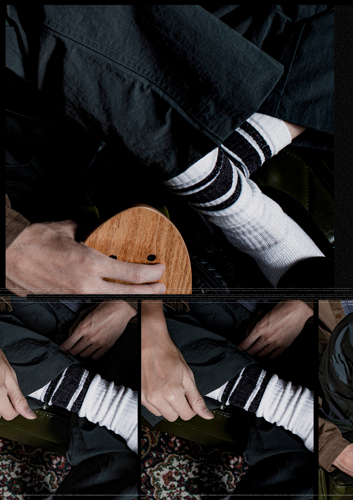 台灣設計配件品牌nozzle quiz 與plain-me "80's Tile"聯名合作襪履｜80年代 秋冬鬆身系穿搭 美式復古 滑板襪