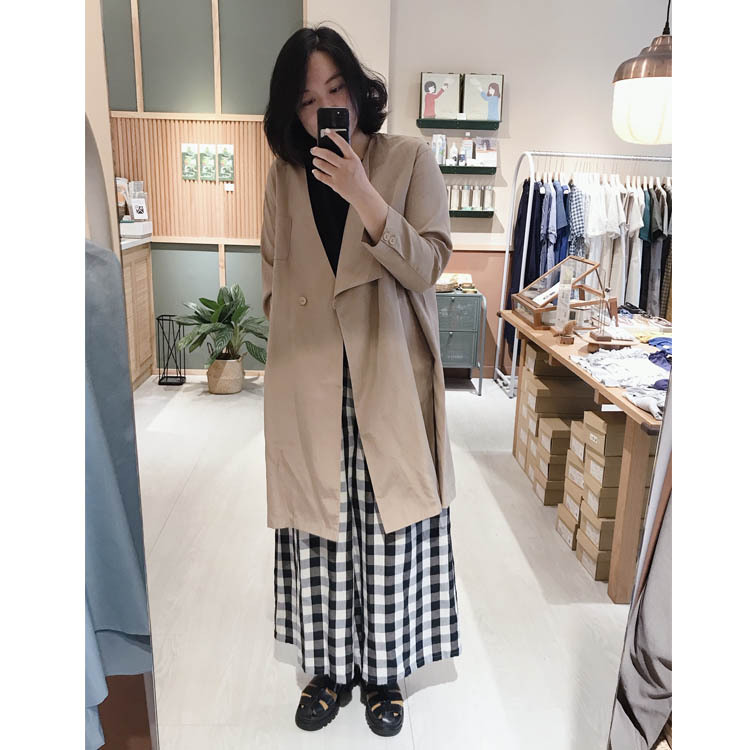 轉角奇遇翻摺風衣外套-沙丘