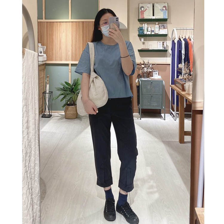 小巷日記襯衫褲口造型褲-鯨語