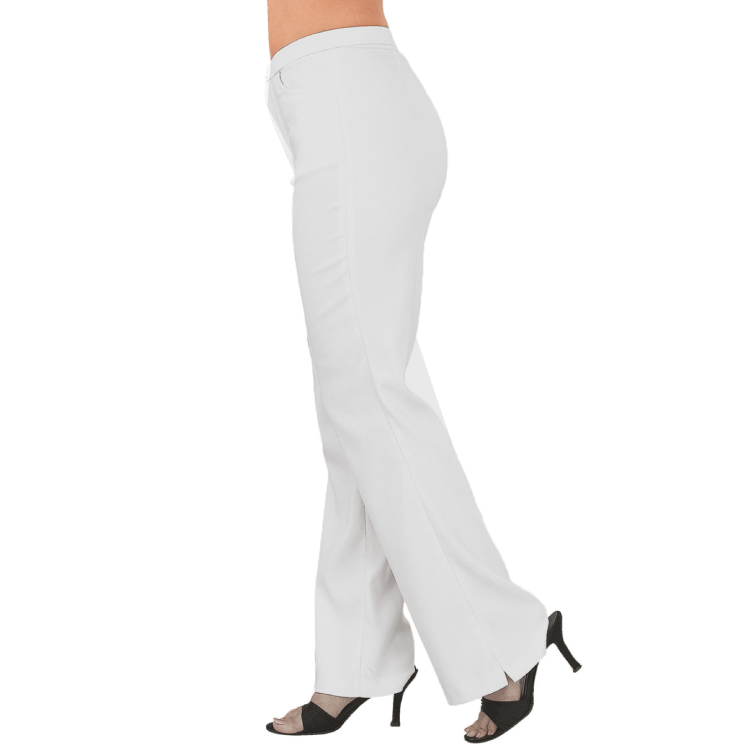 Women White Slack Linen Pants D8206
