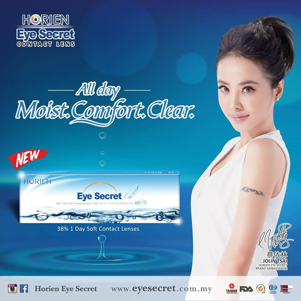 Horien Eye Secret 1 Day Clear Contact lens 10pcs/Box -1.00 to -10.00 DS Ready stock