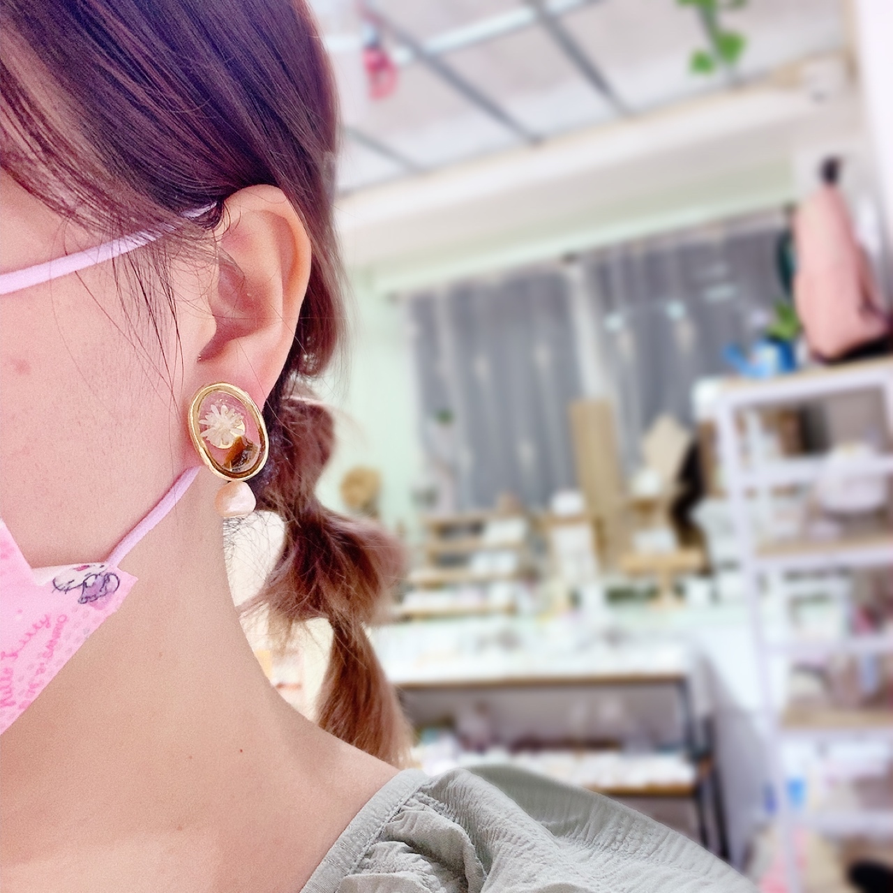 [手作家] 乾花封入淡水珍珠2way耳環 (網站限定優惠)