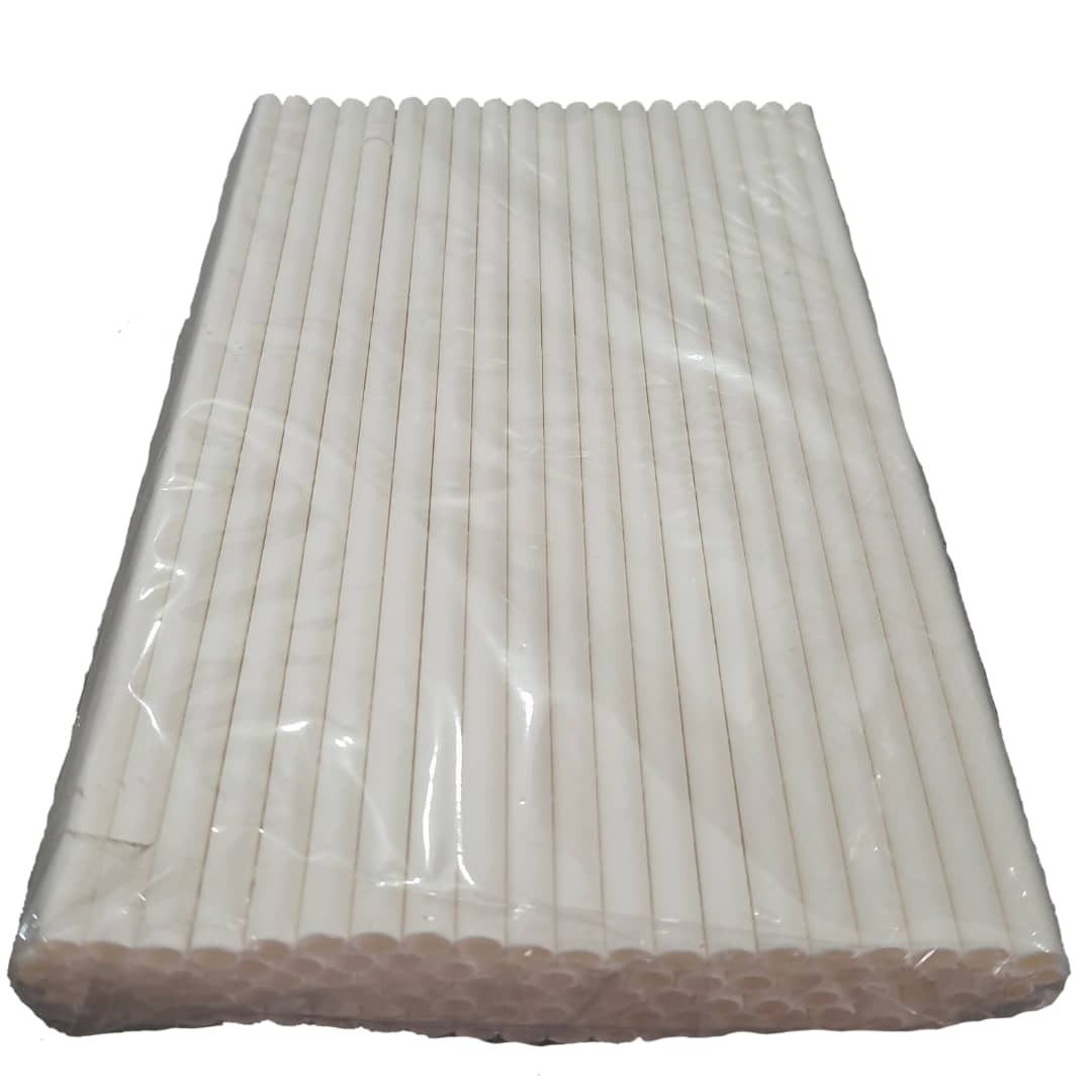 Biodegradable White Paper Straw (W6mm x L200mm)