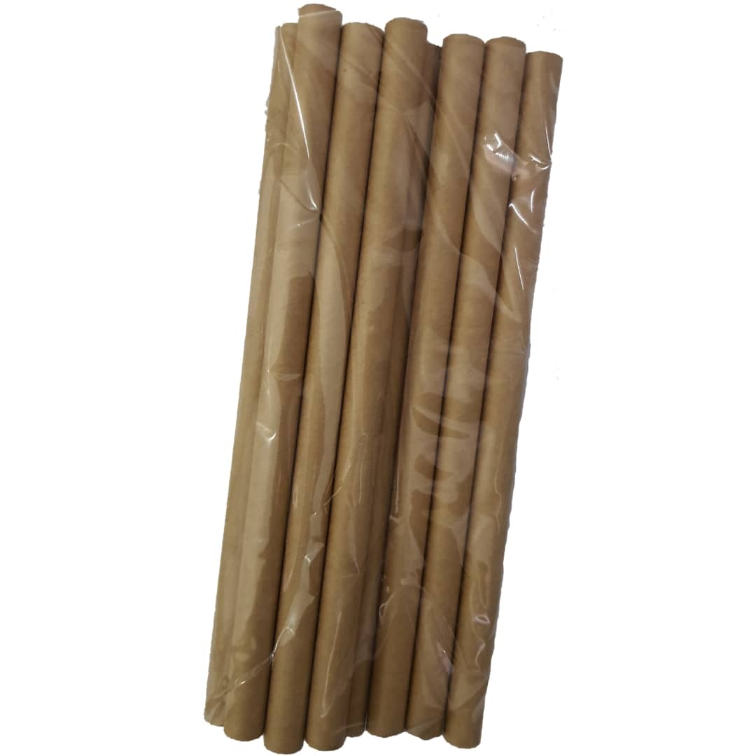 Biodegradable Brown Paper Straw (W12mm x L200mm)