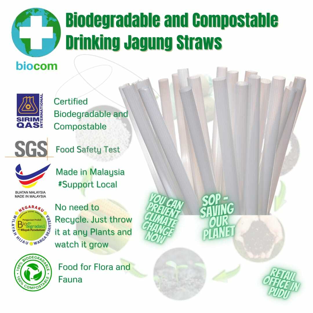 Biodegradable and Compostable Straw W8mm x L210mm