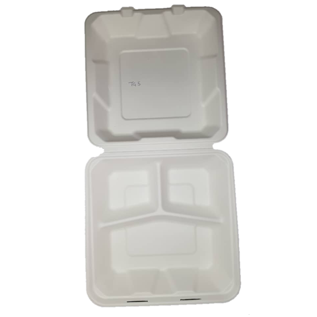 Biodegradable and Compostable 3 Compartment Lunch Box 1200ml Model 3CLB1200