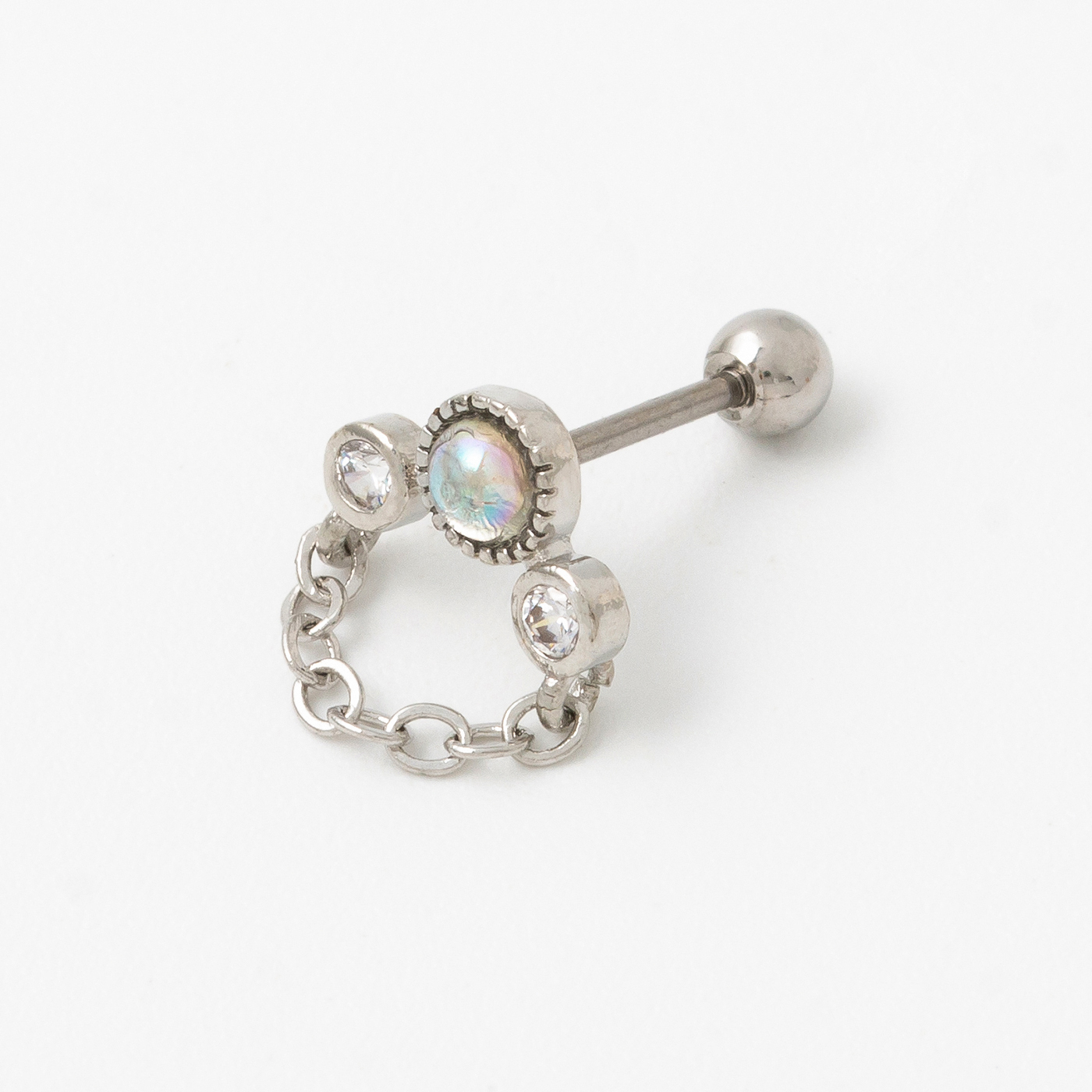 鋼飾,鋯石,轉珠耳環