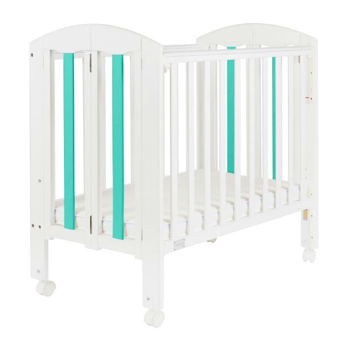 Baby Star Easi 摺合嬰兒木床(包括2” 床褥) 原木 / 白色 / 粉藍色 / 湖水藍色 / 灰色 / 粉紅色 紐西蘭松木