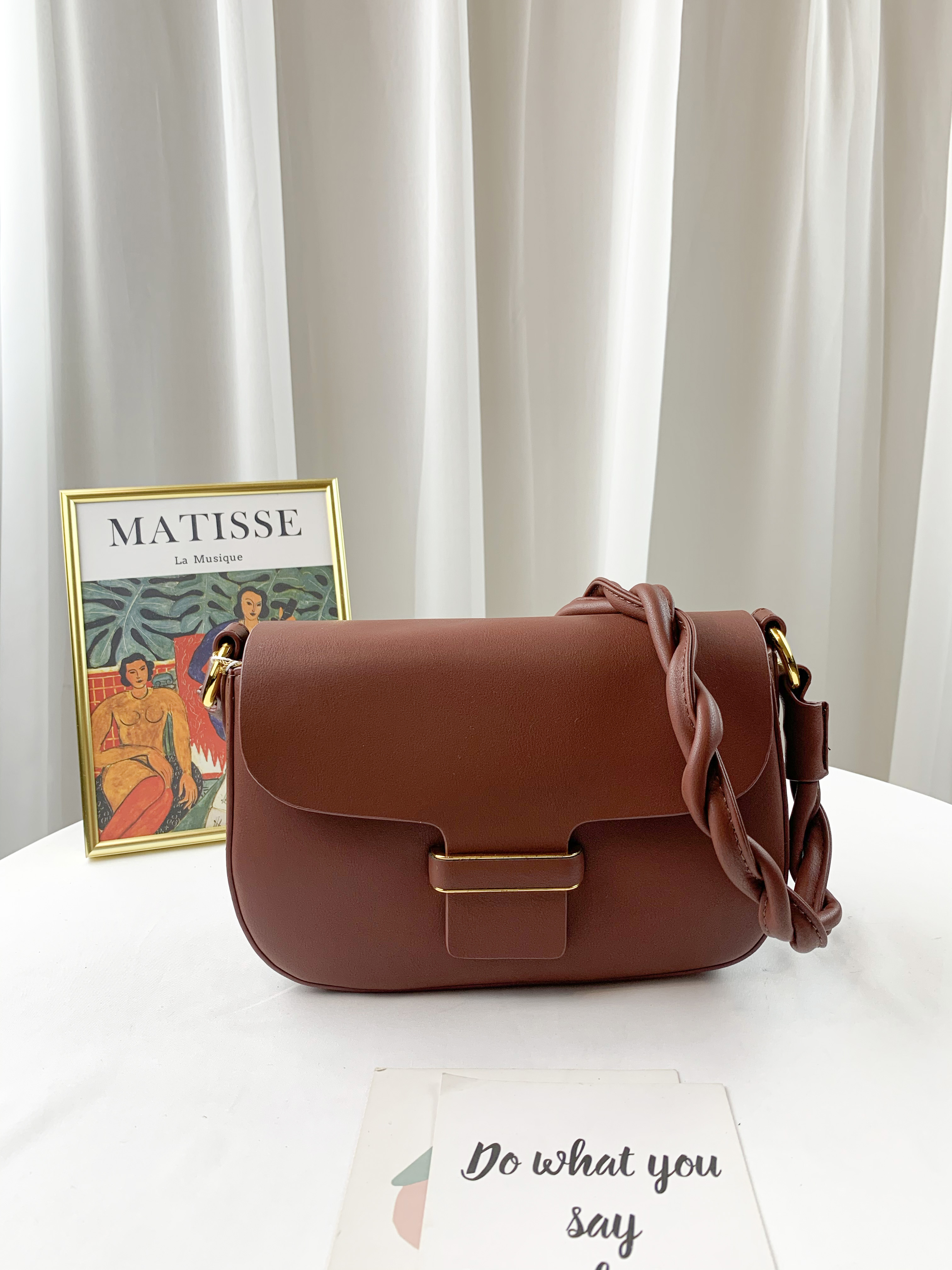 深酒紅 真皮牛皮側背包  #SM-8505