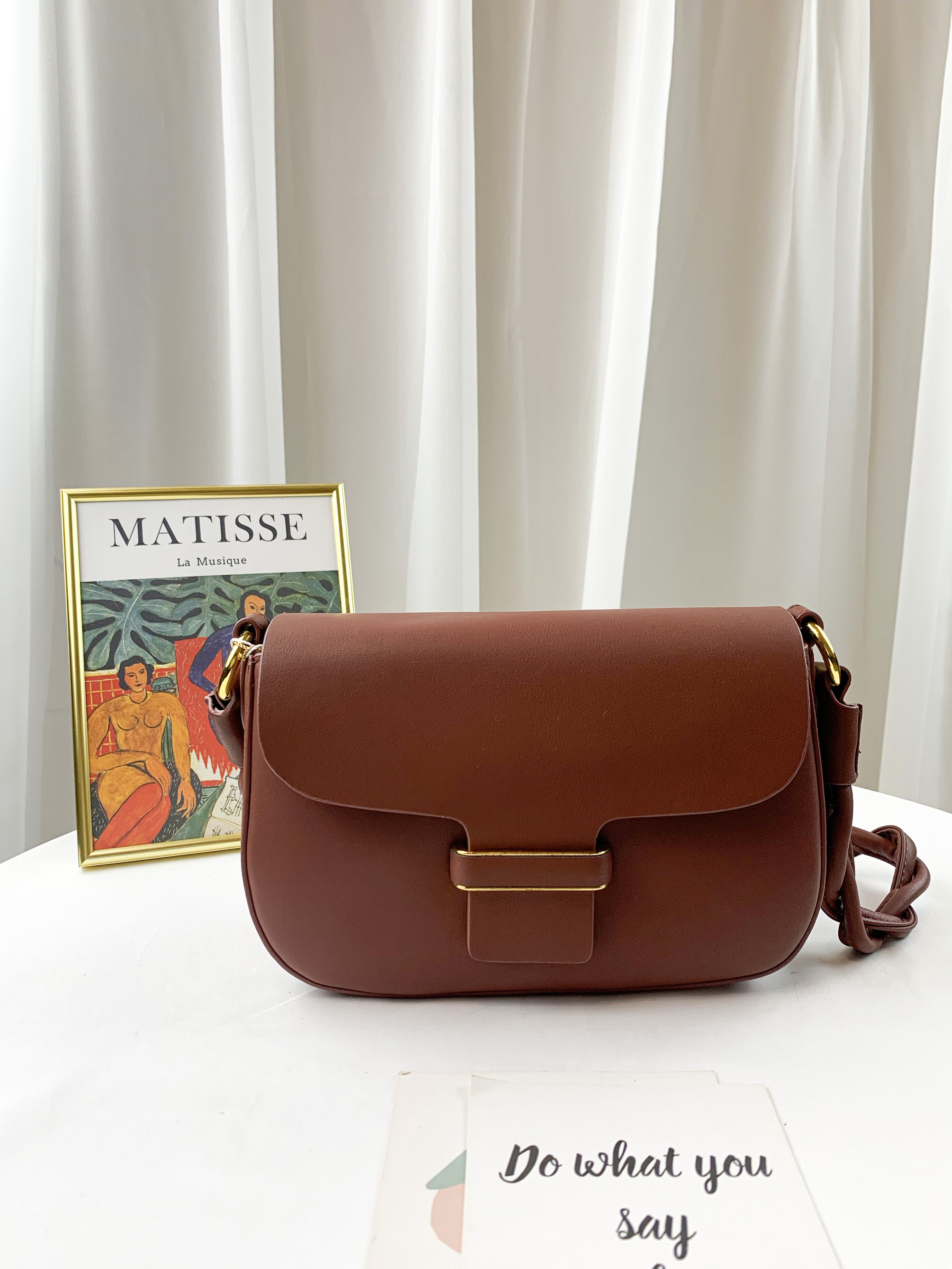 深酒紅 真皮牛皮側背包  #SM-8505