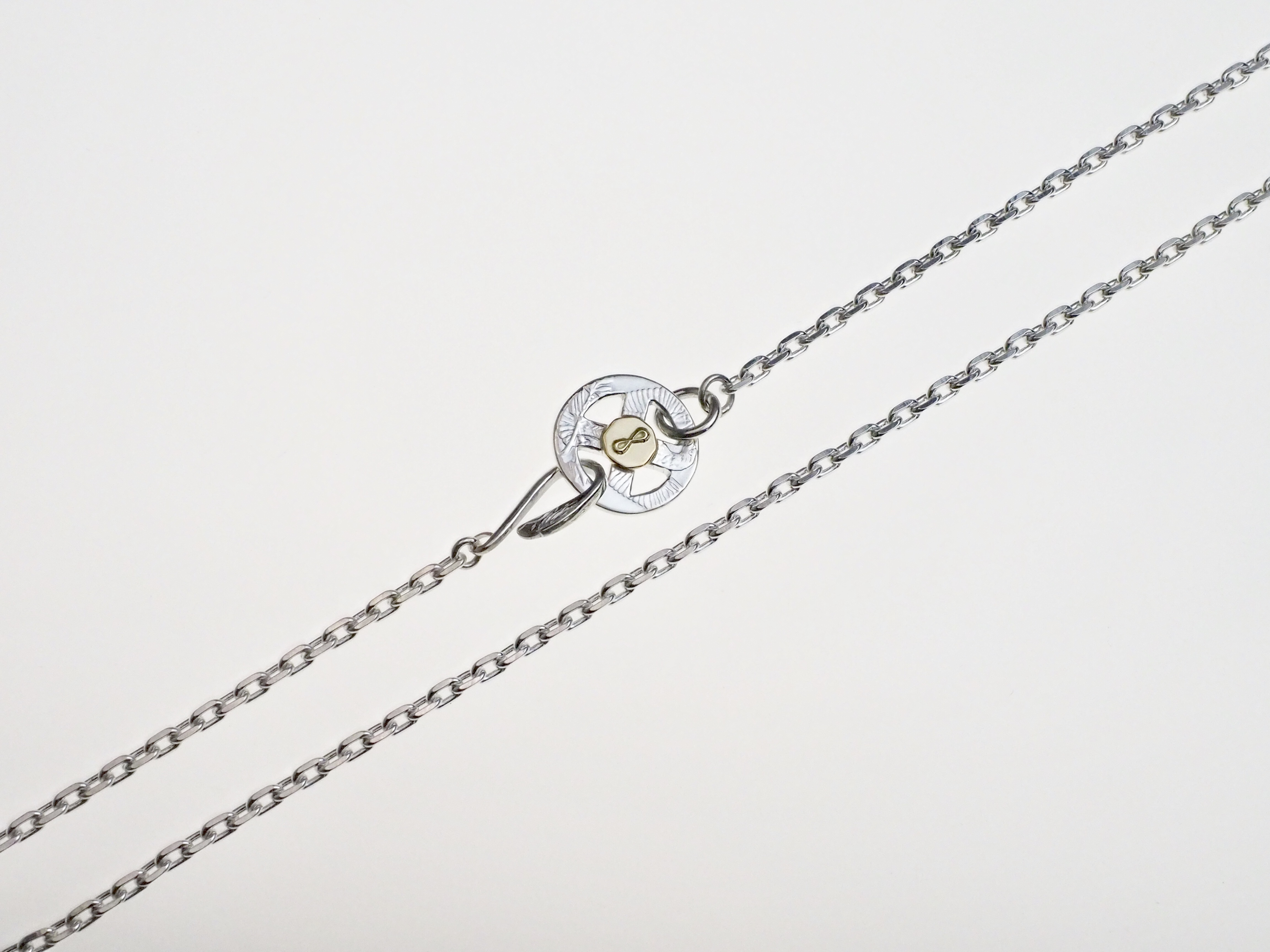 Wakan Silver Smith 60cm 點金輪金眼鷹扣鏈套裝