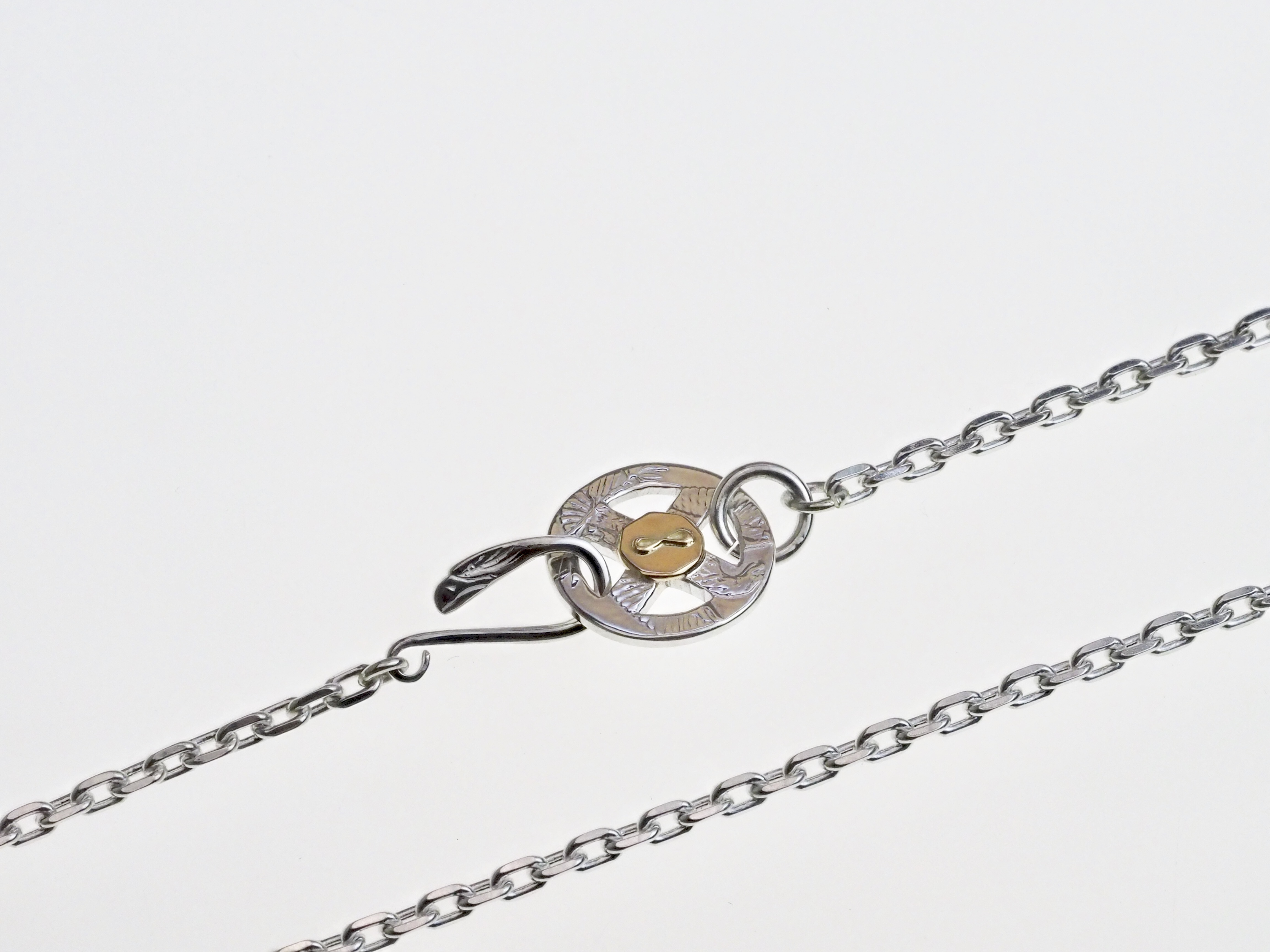 Wakan Silver Smith 60cm 點金輪金眼鷹扣鏈套裝