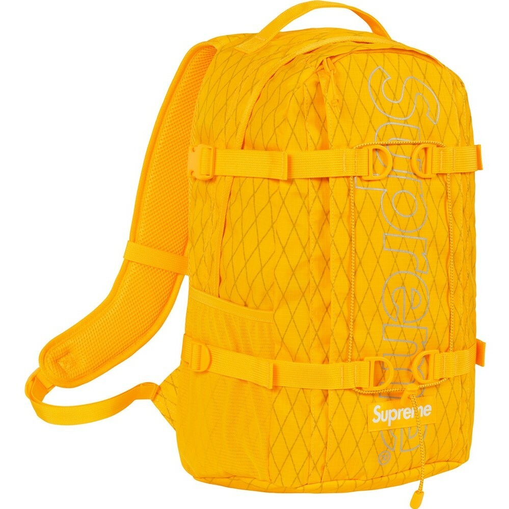 Supreme Yellow diamond-pattern FW18 backpack