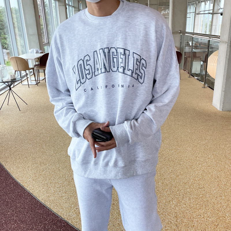 LA 文字 殘影 寬鬆衛衣