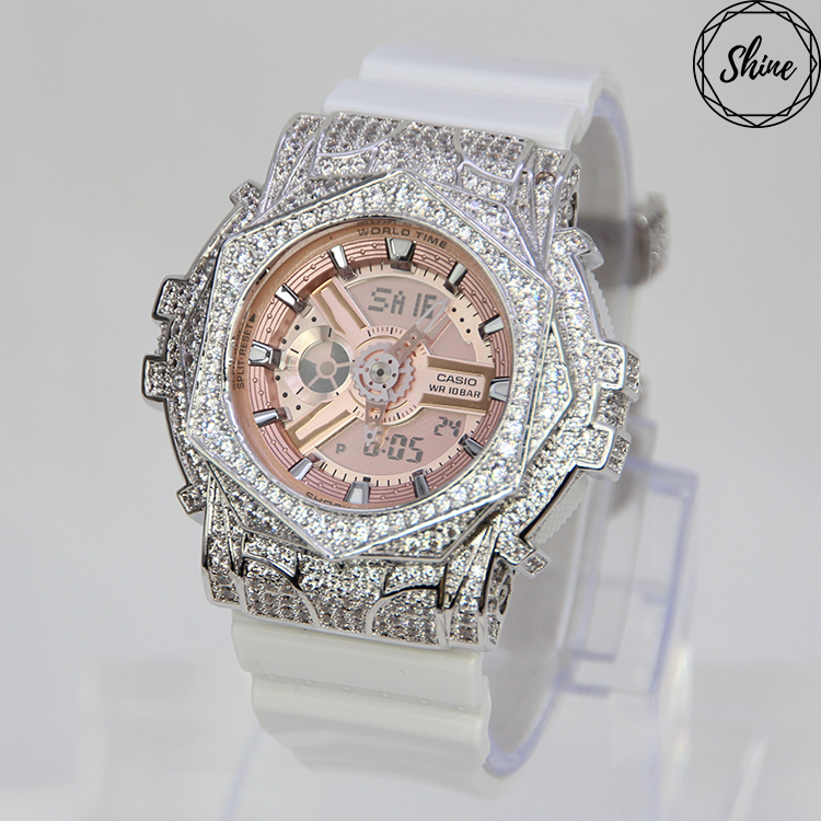 銀色 改裝手錶 BA-110-7A1 - 玫瑰